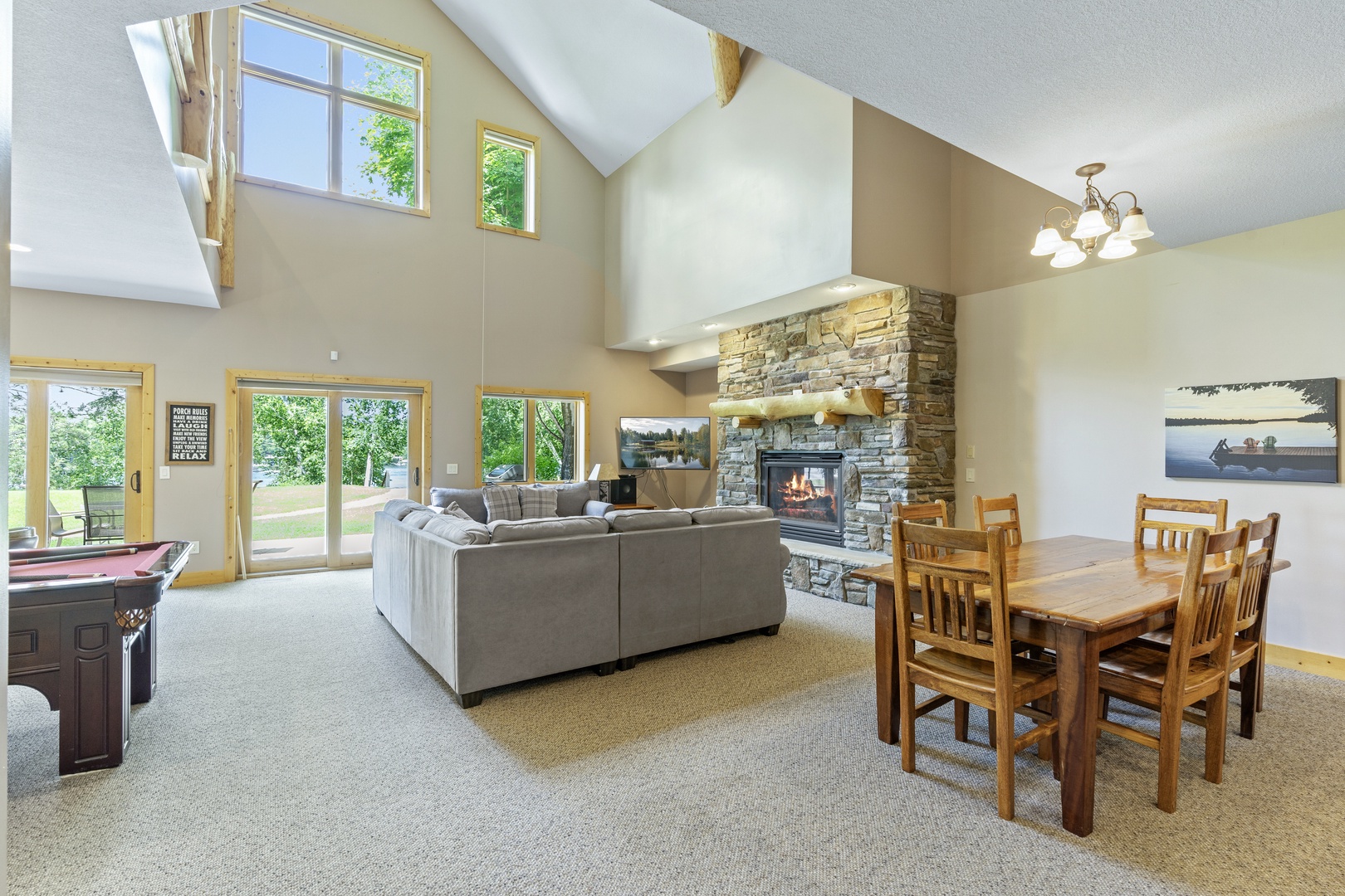 Lakeview Living Room / Dining Room to Patio