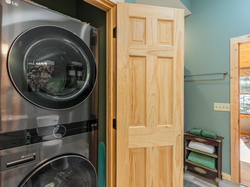 Laundry located in the common bathroom