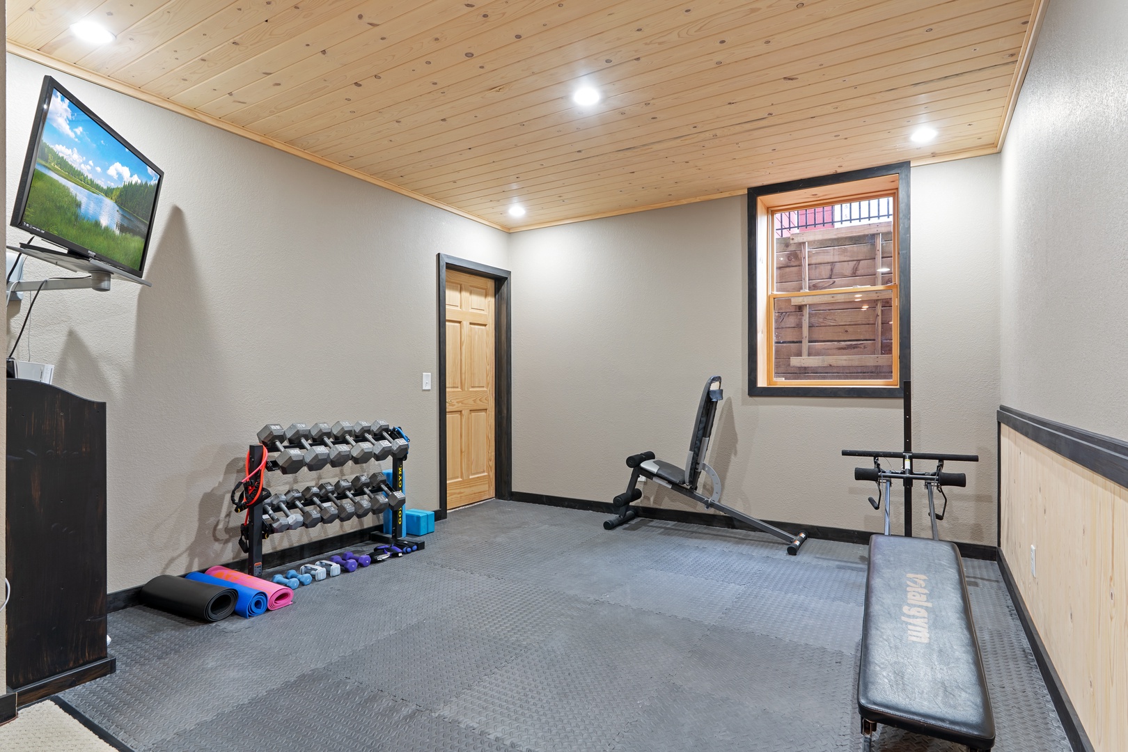 Exercise area- weight, yoga