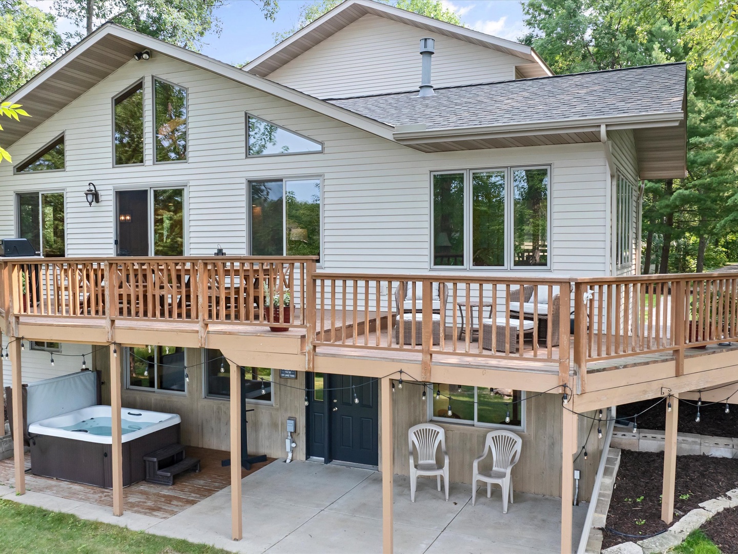Deck and patio.