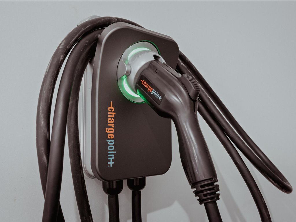 Electric car charger available in the Garage