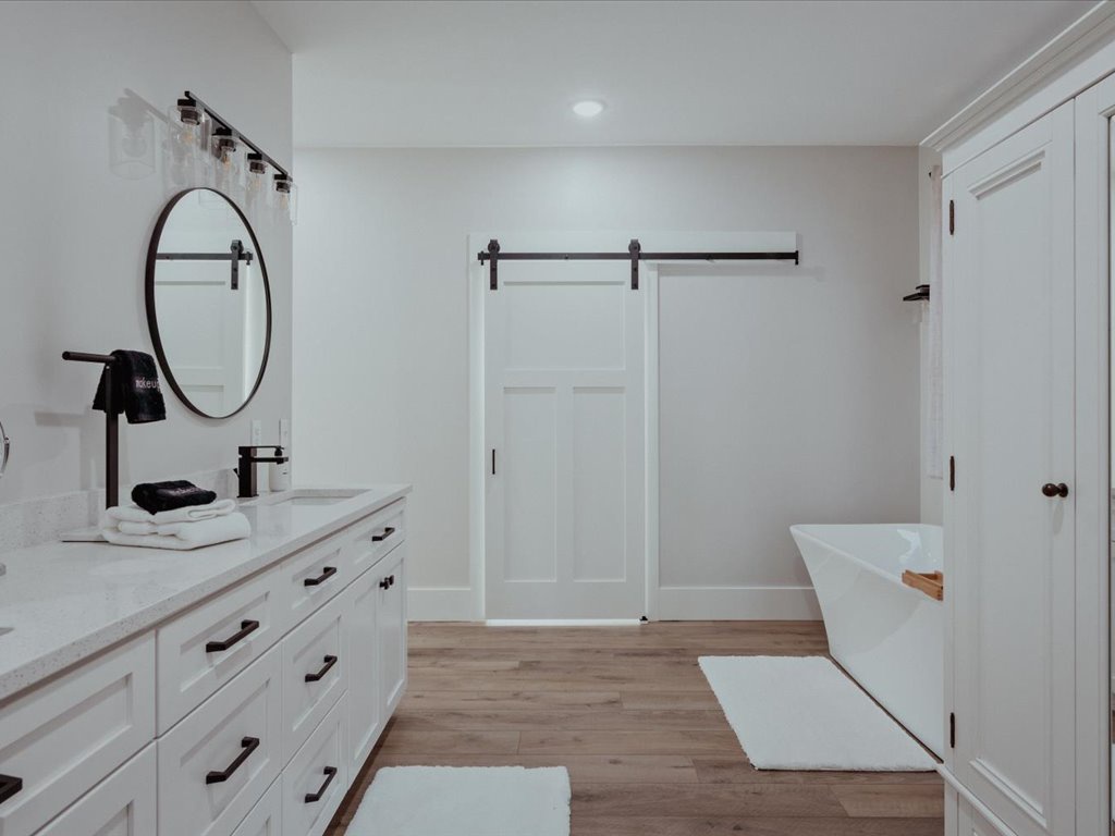 Primary Bedroom bath with Soaking Tub and walk in closet
