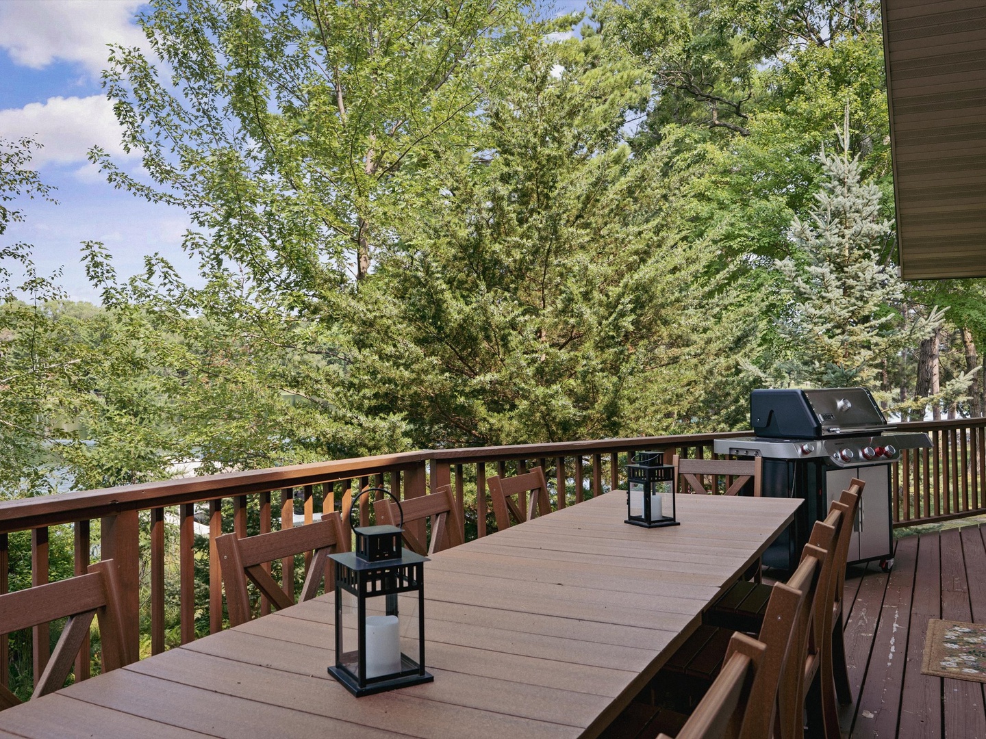 Large patio dining and grilling area.
