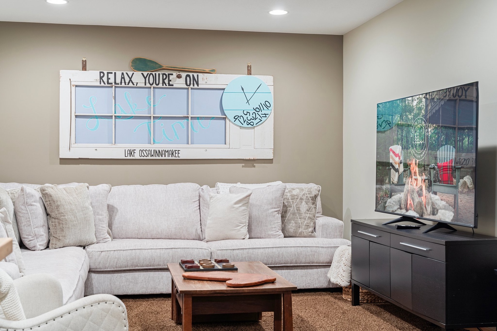 Large Family Room for Movies, Games and Relaxing