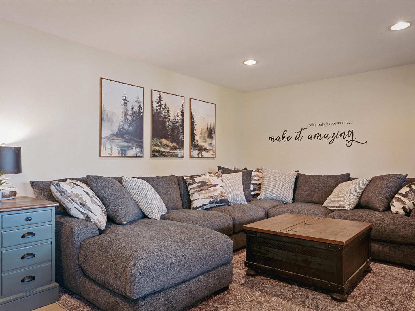 Lower level living room.