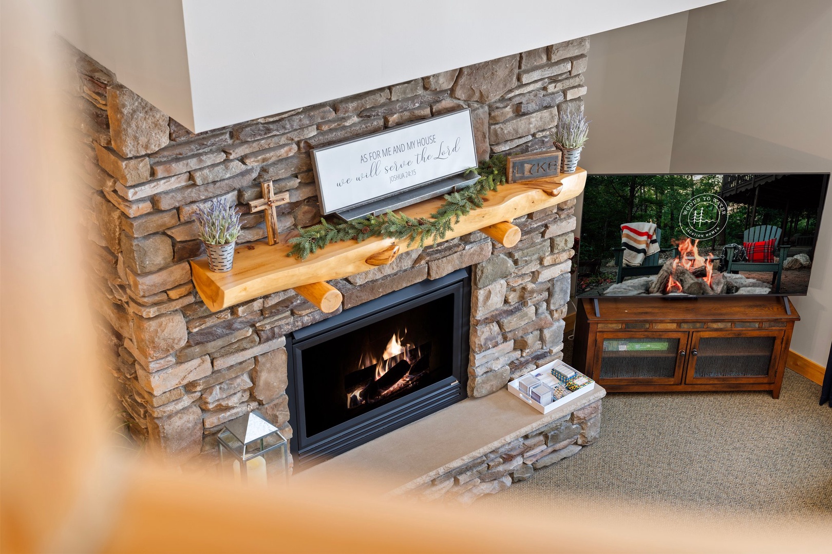 Loft View to lake and living room