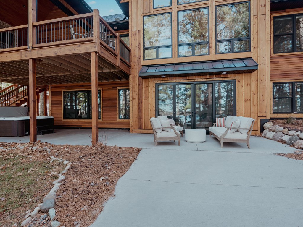 Lakeside Patio with Hot Tub and Sitting Area