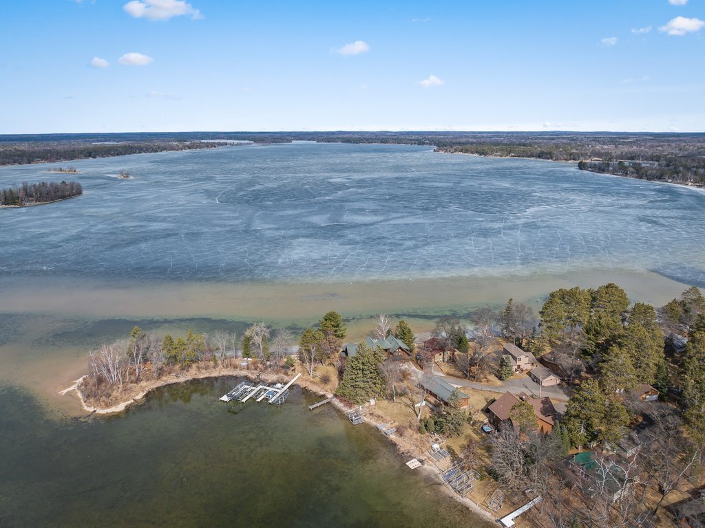 Aerial view of lake