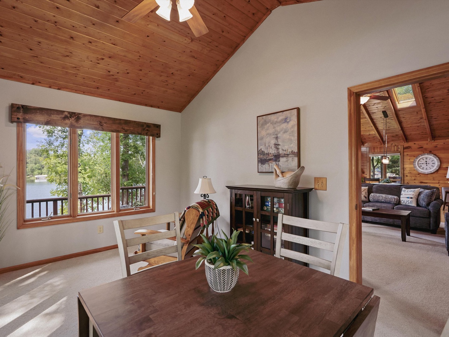 Sun room with extra seating & games.