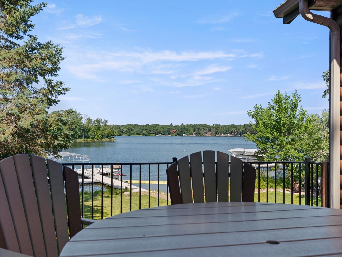 Lakeside view from deck seating.