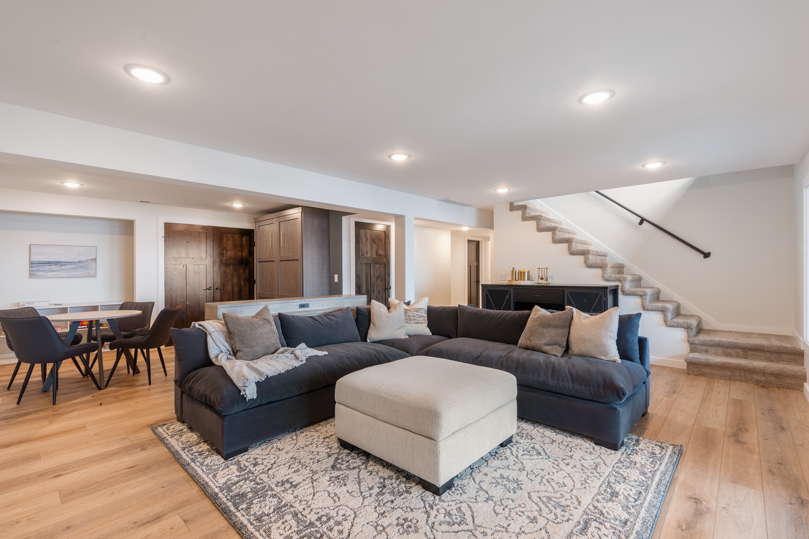 Lower Level Living Room + Bar Station