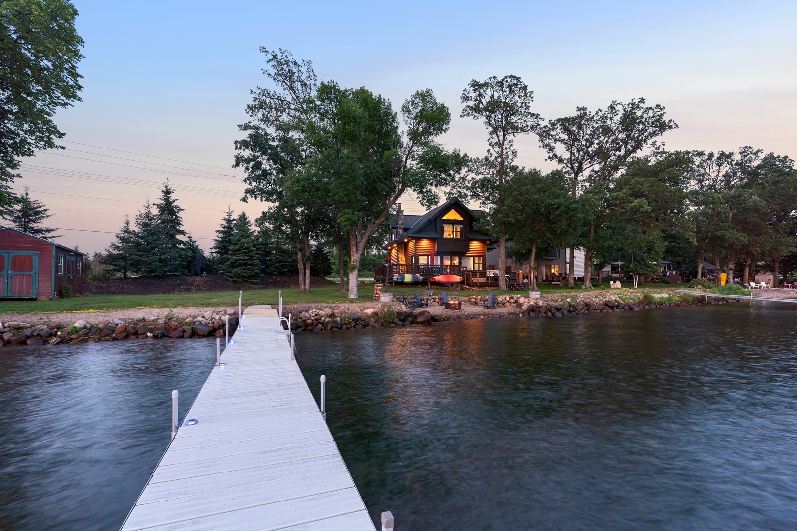 View from the dock towards the shore.