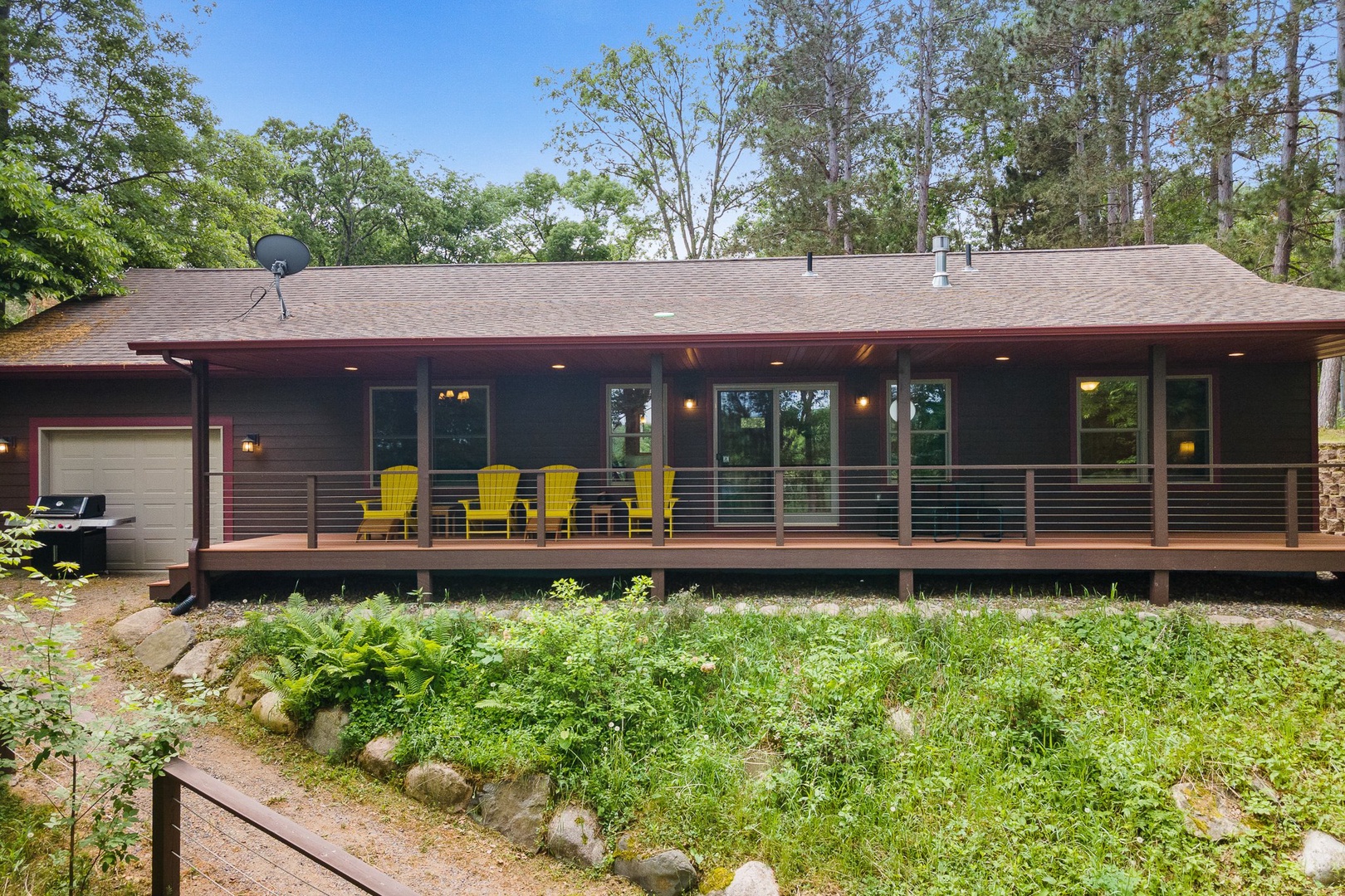 Spacious deck for enjoying the peaceful setting and lake views