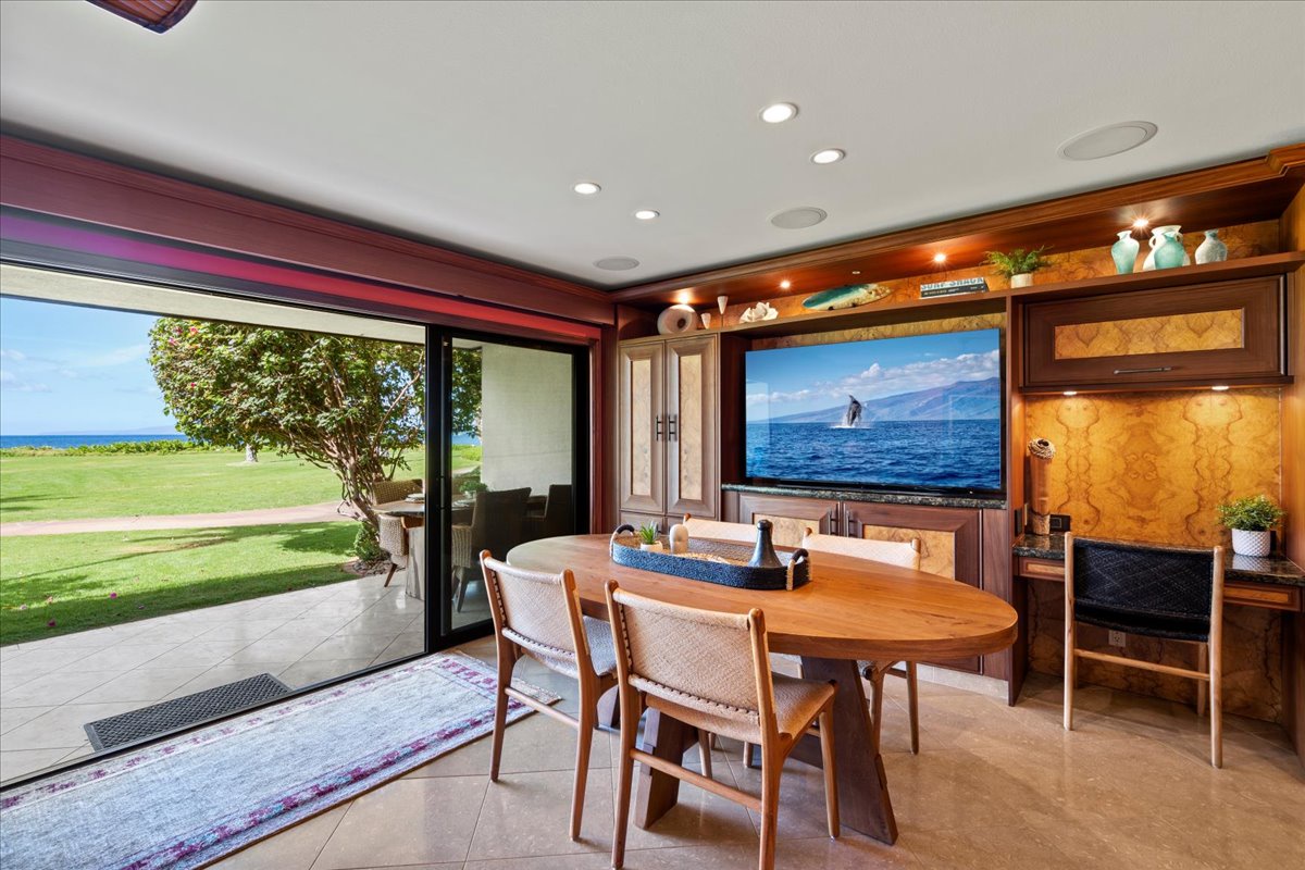 Indoor outdoor living made easy with lanai access off living room