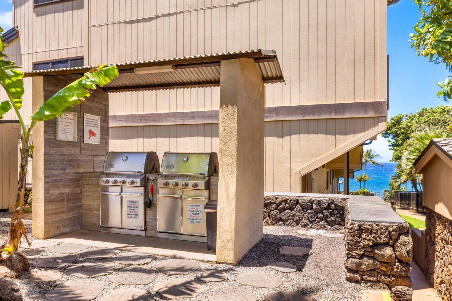 Gas grills on property