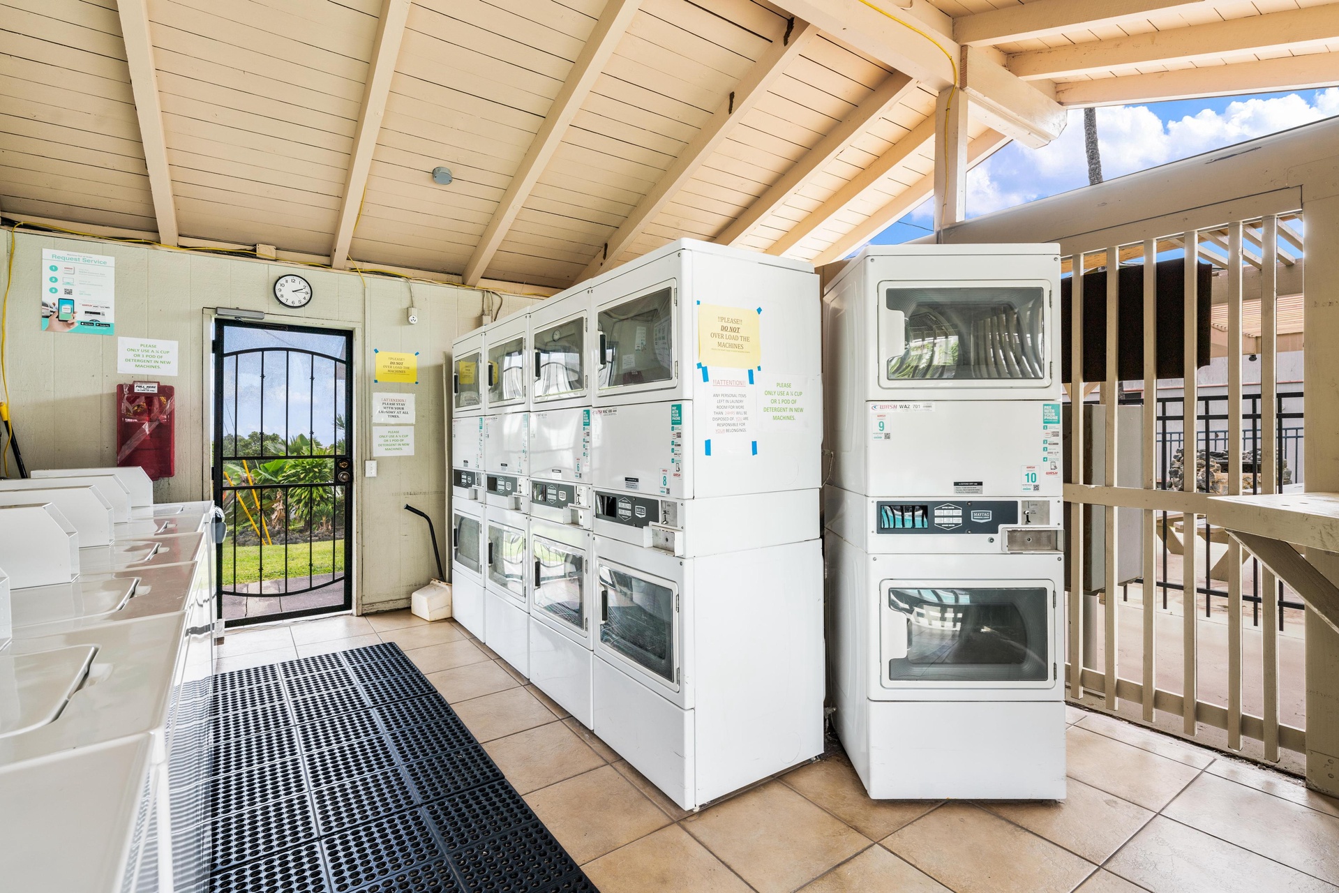 Coin operated dryers on property
