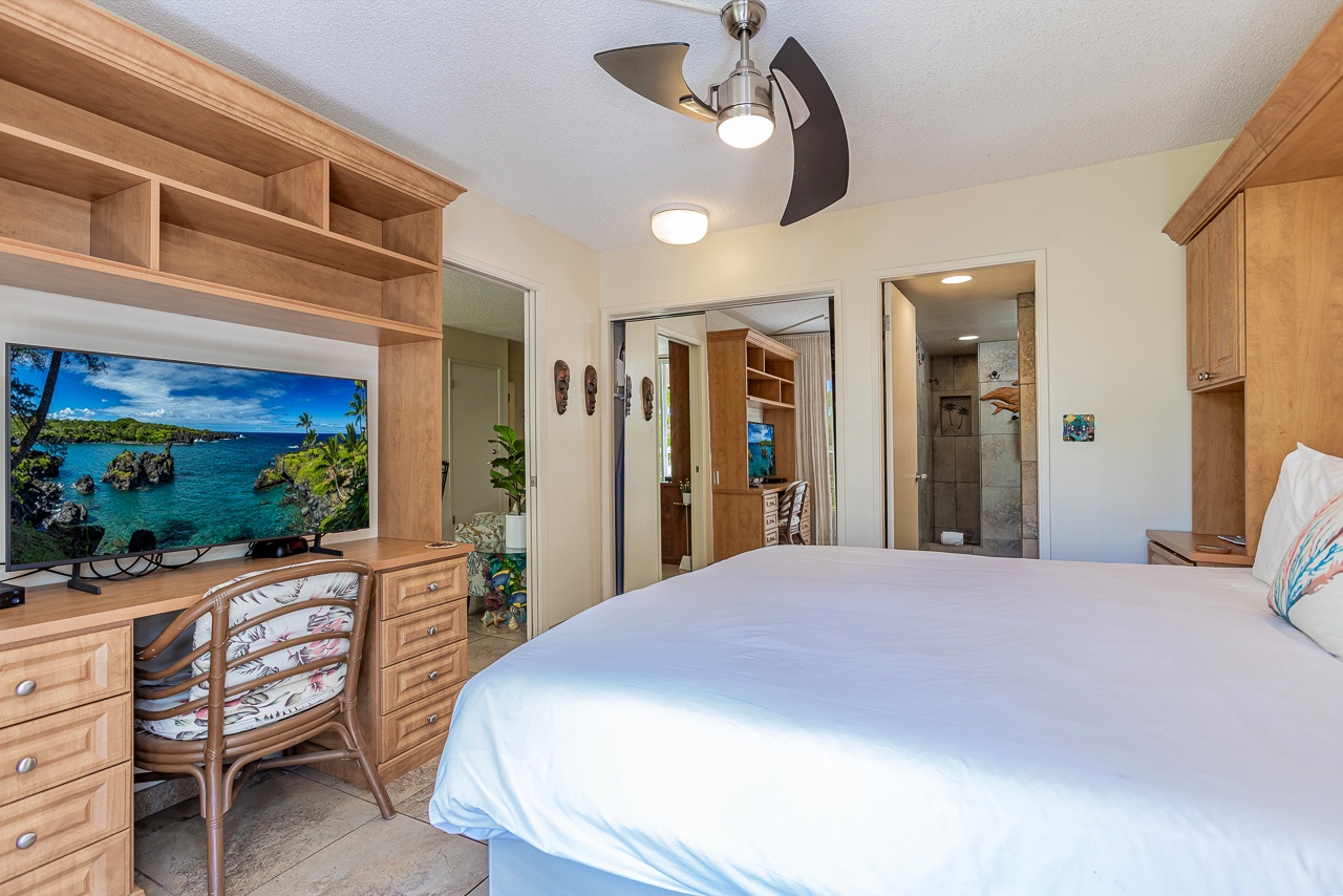 Cool, comfortable bedroom perfect for unwinding