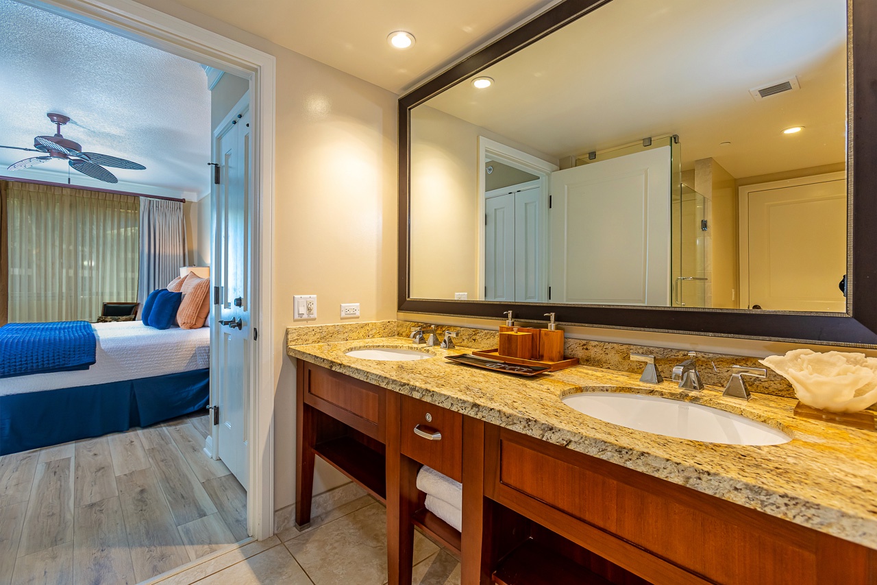 Fresh towels await, and your bedroom is just steps away.