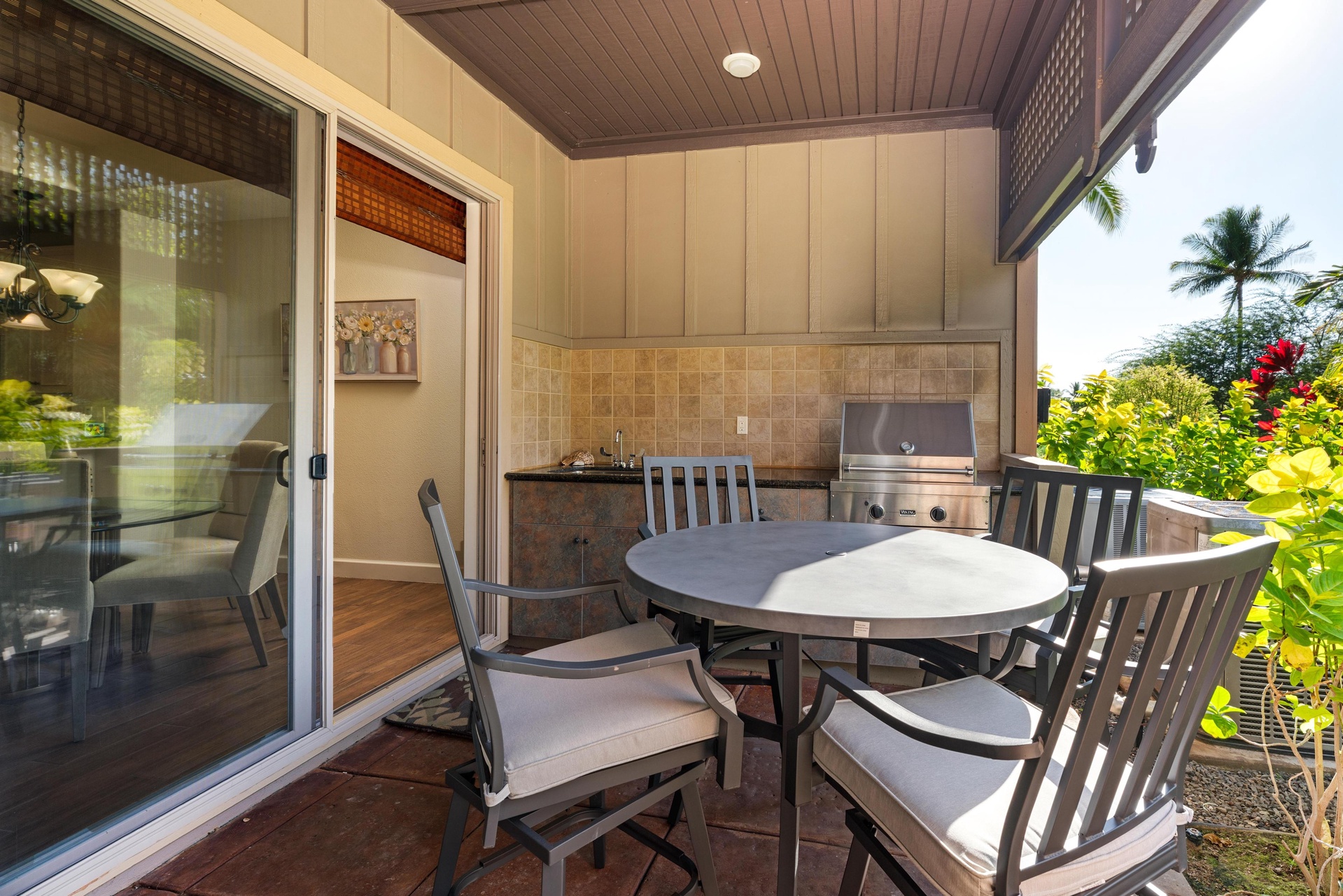 Seating to enjoy your grilled meals