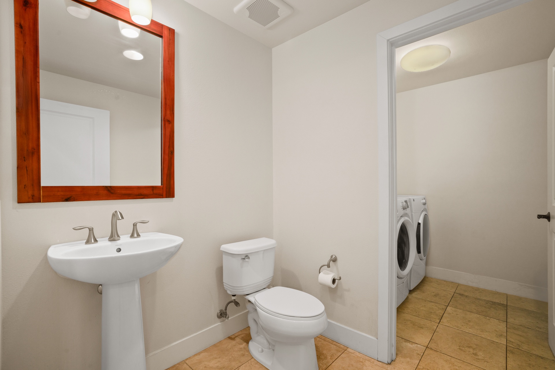 Downstairs Half Bath and Laundry