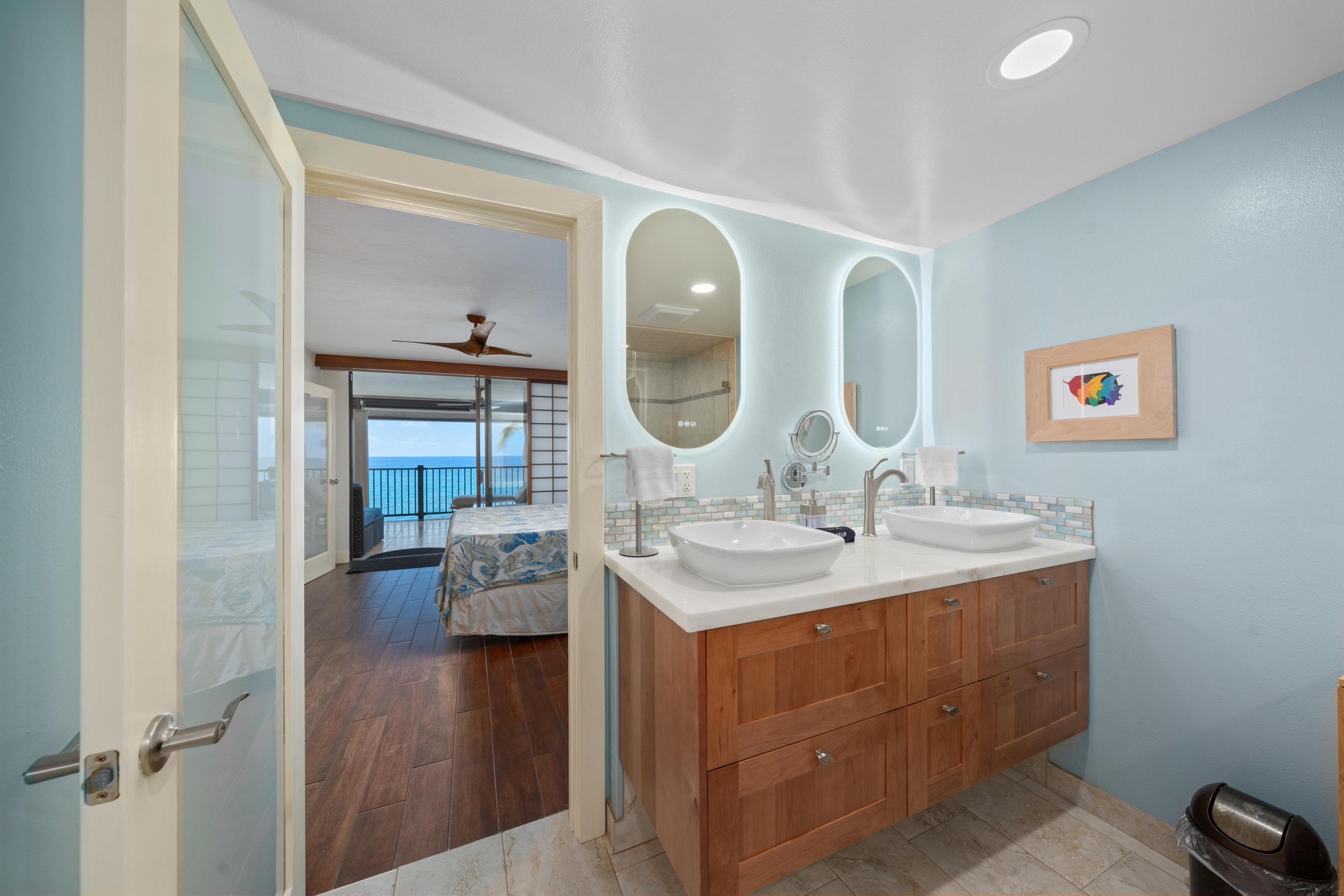 Get ready for the day with the dual sink vanity