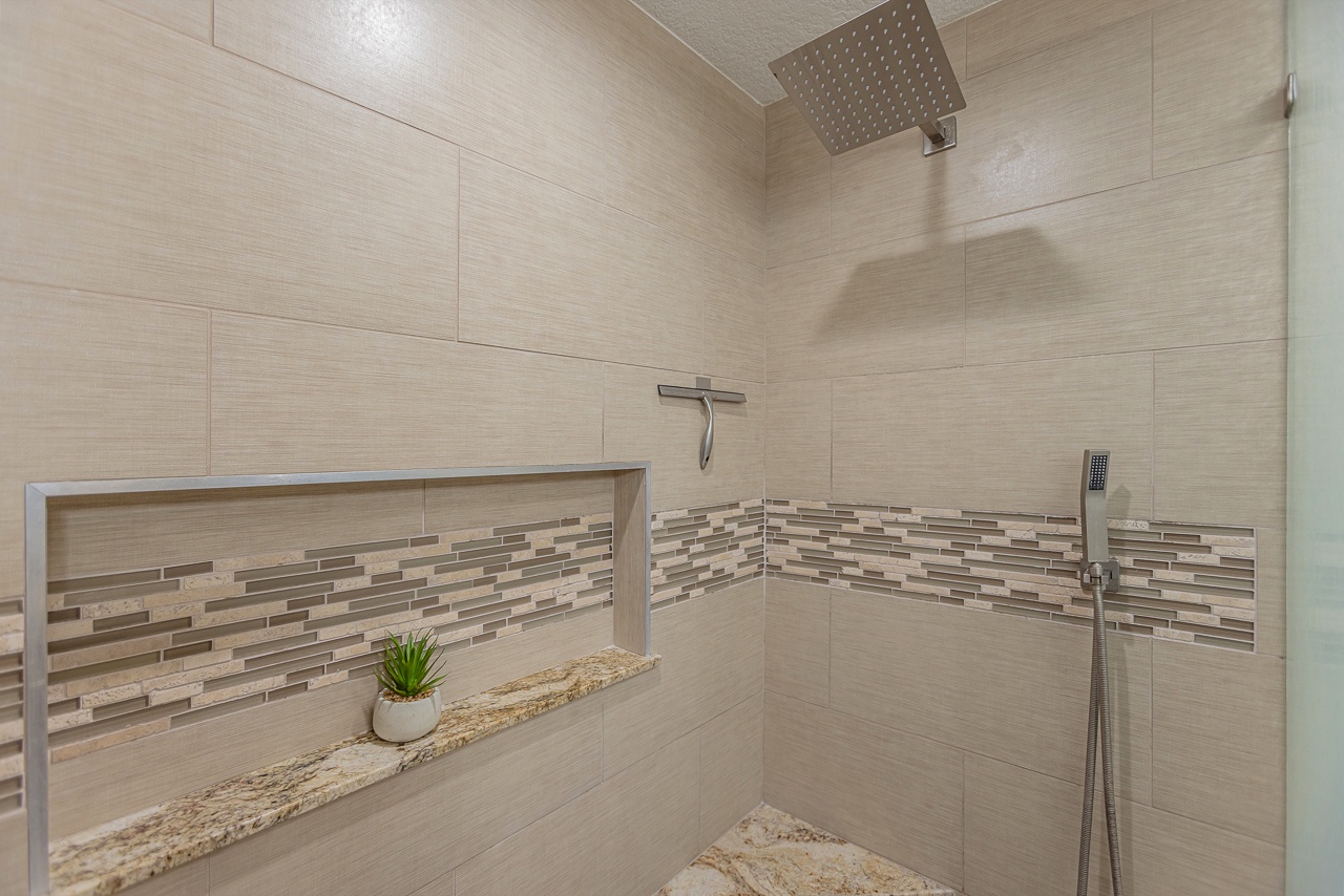 Walk-in shower and thoughtful design for comfort