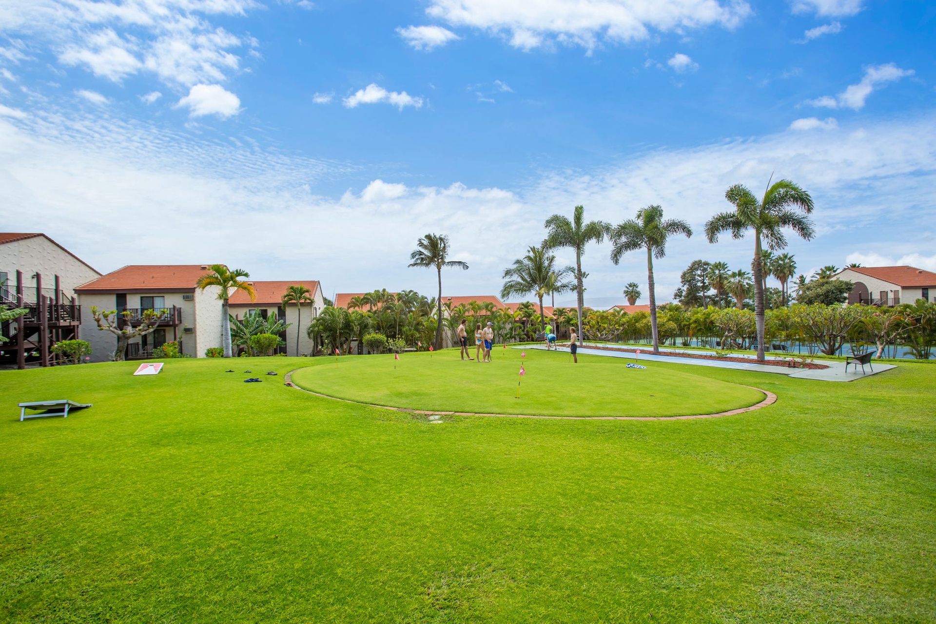 Relax and take in the lush grounds from your lanai.