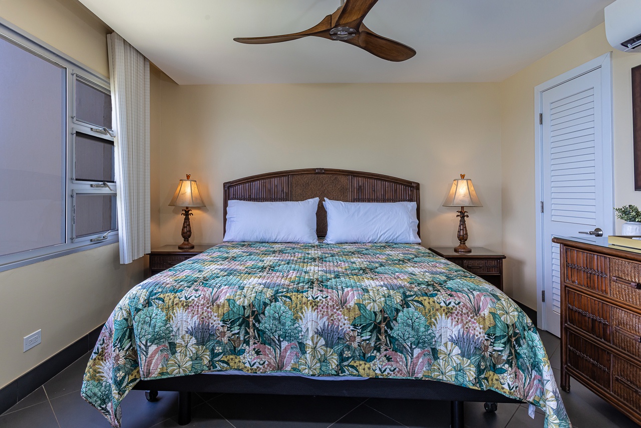 Comfortable King bed in the primary bedroom