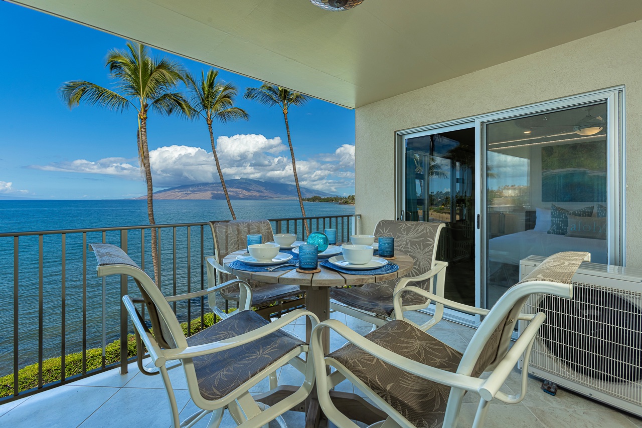 Eat your favorite meals al fresco style with views of West Maui