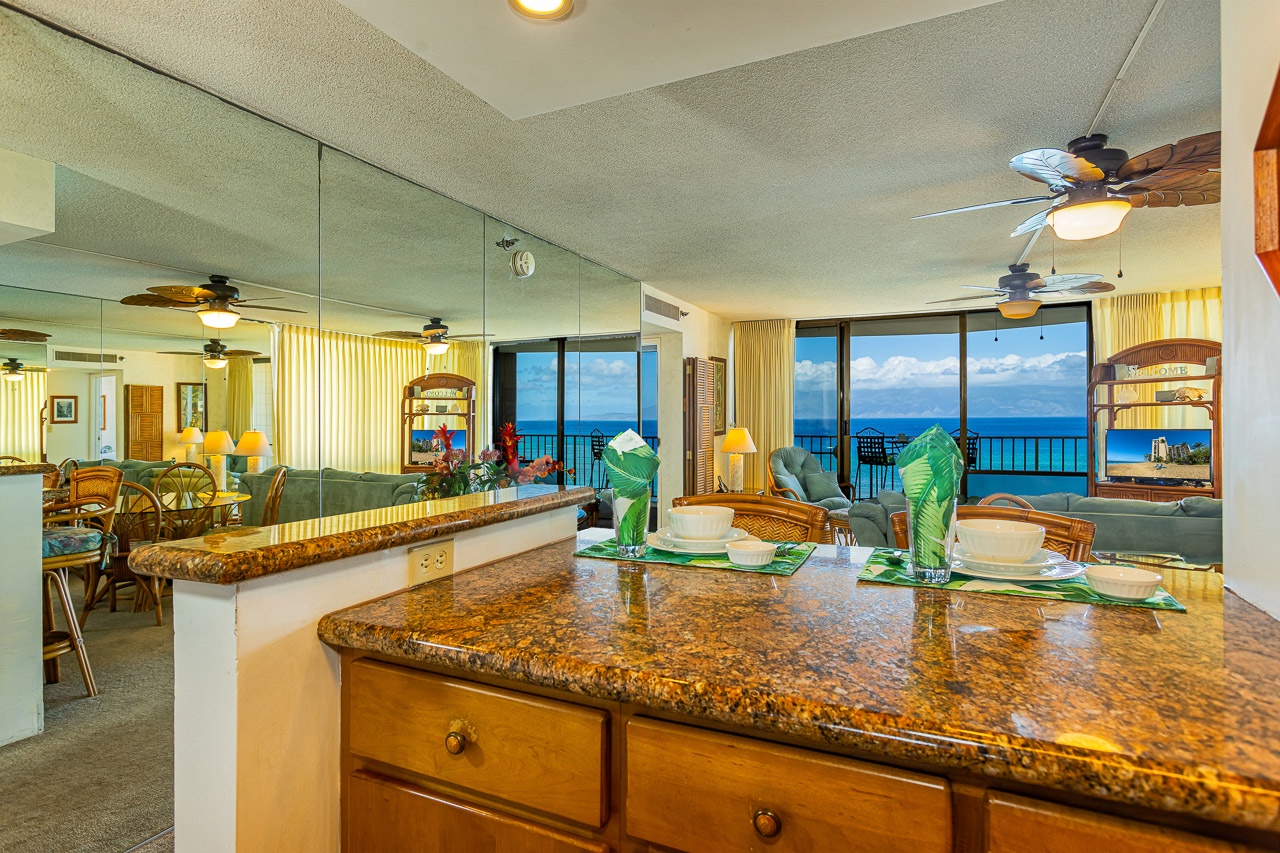 Unwind in your island-inspired living space, where tropical breezes and ocean views create the perfect backdrop for your Hawaiian getaway.
