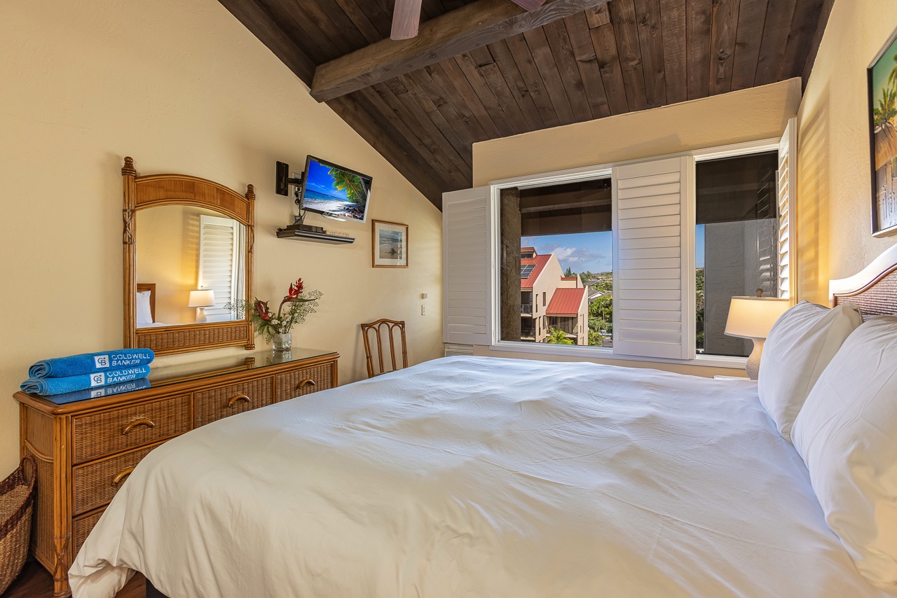 Soft island style bedroom perfect for recharging