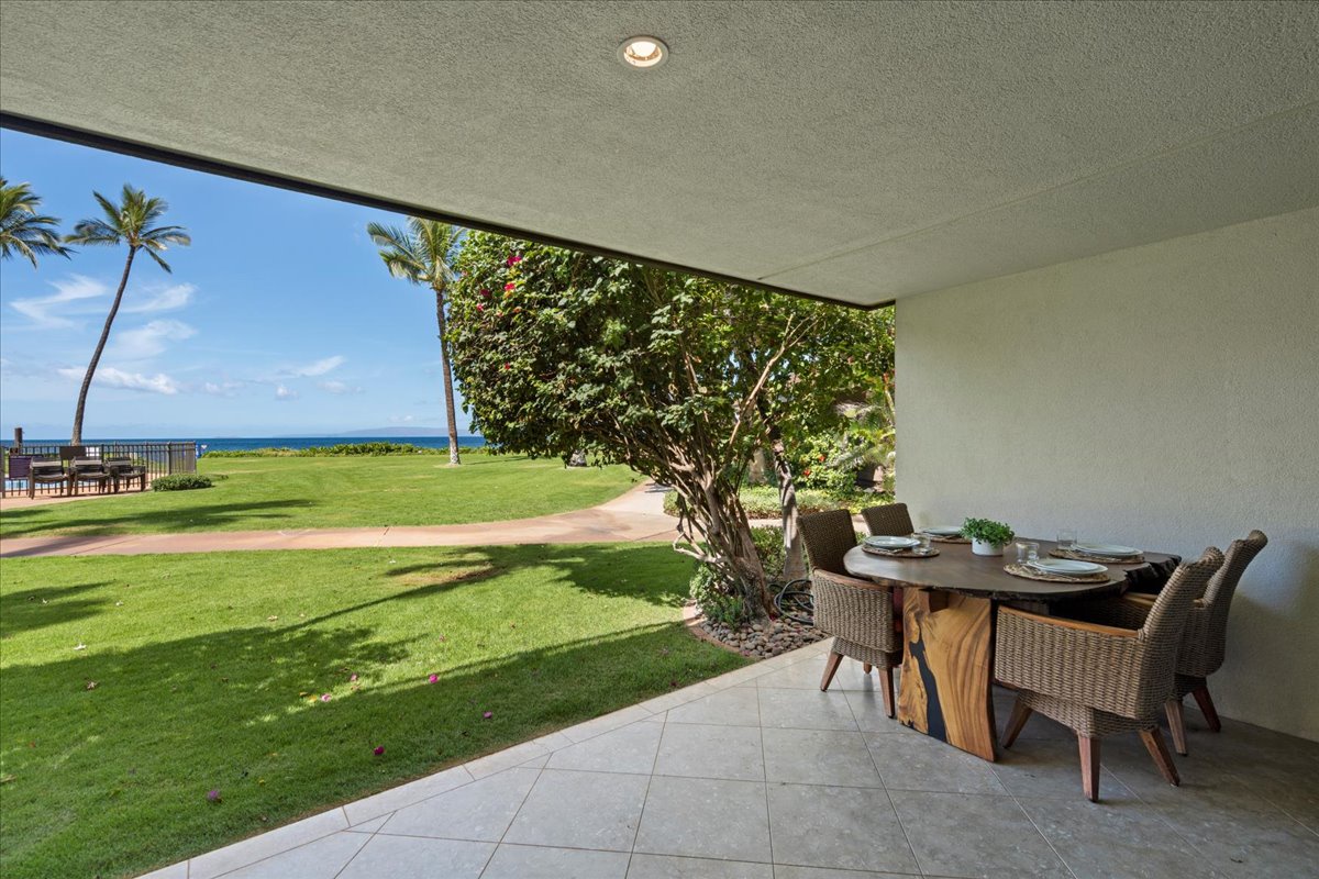 Lounge on your covered lanai with direct ocean access