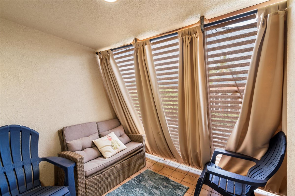 Private lanai off the primary bedroom.