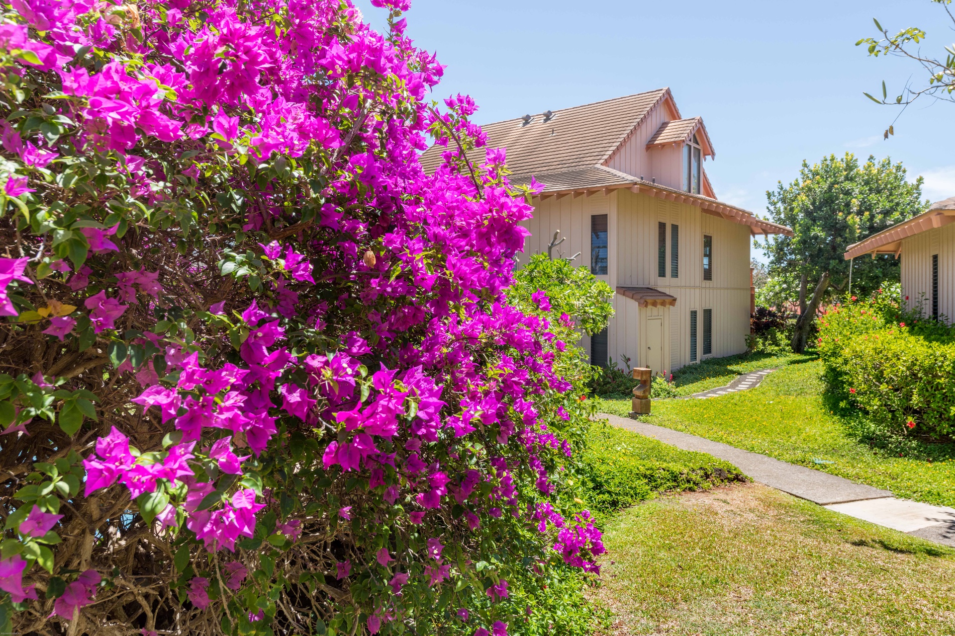 Lush lawns and breezy palms throughout Makanui