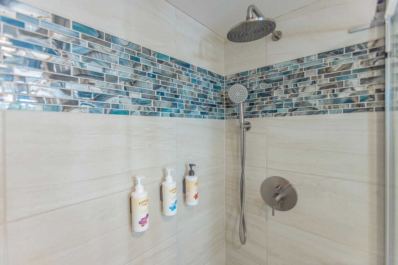 Dual shower head with modern finishes