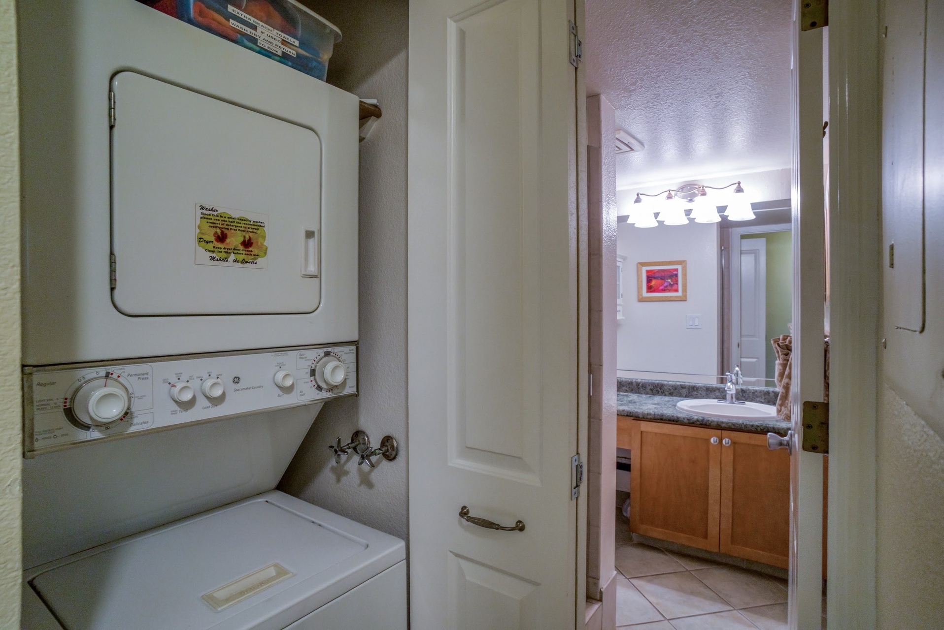 Stackable washer and dryer for longer stays and convenience