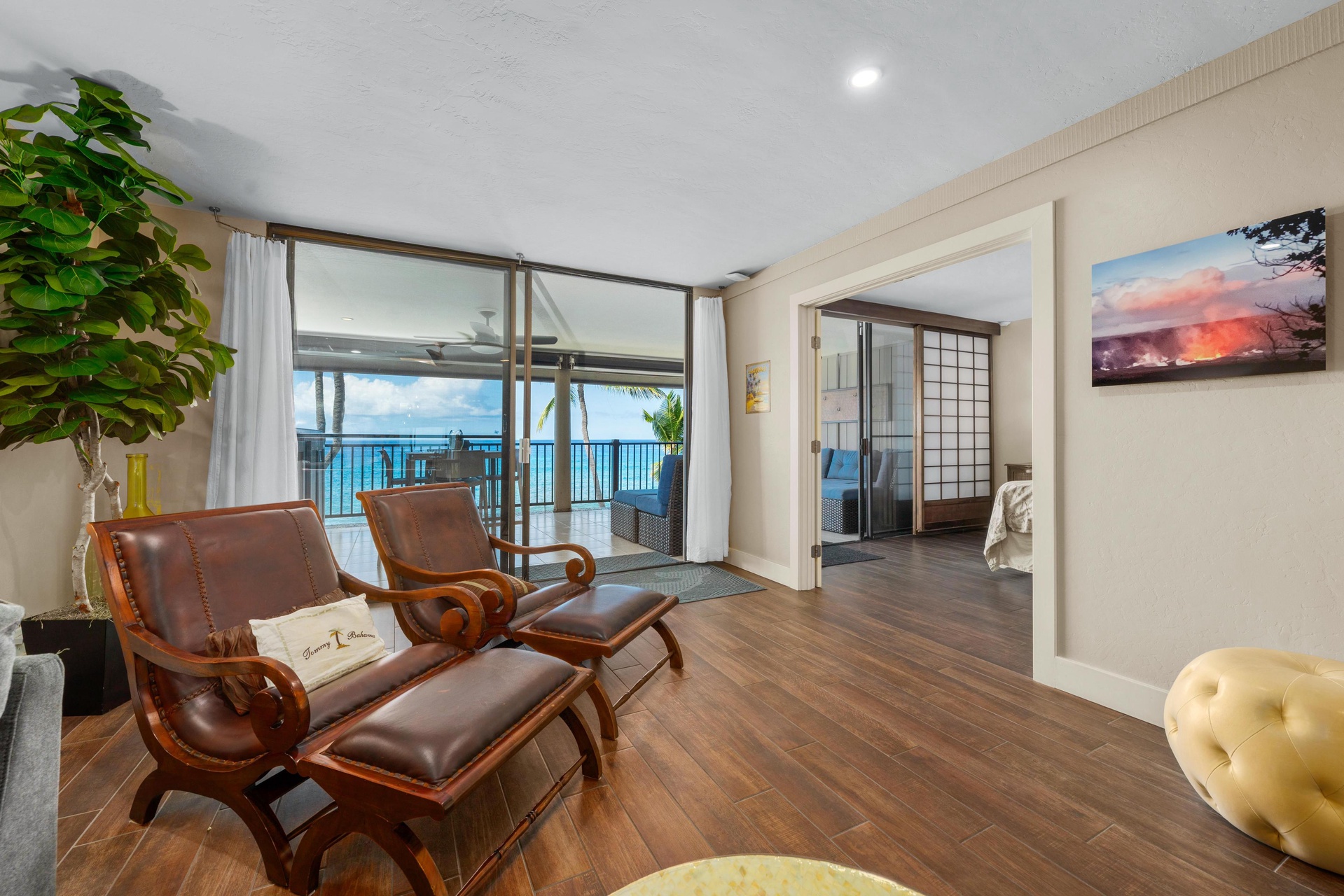 Living room with ocean views