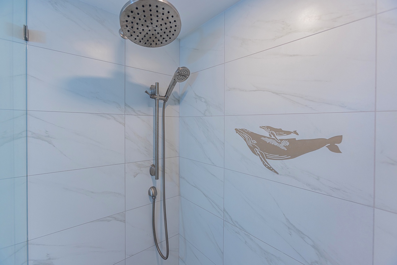 Refresh under dual shower heads in the walk in shower