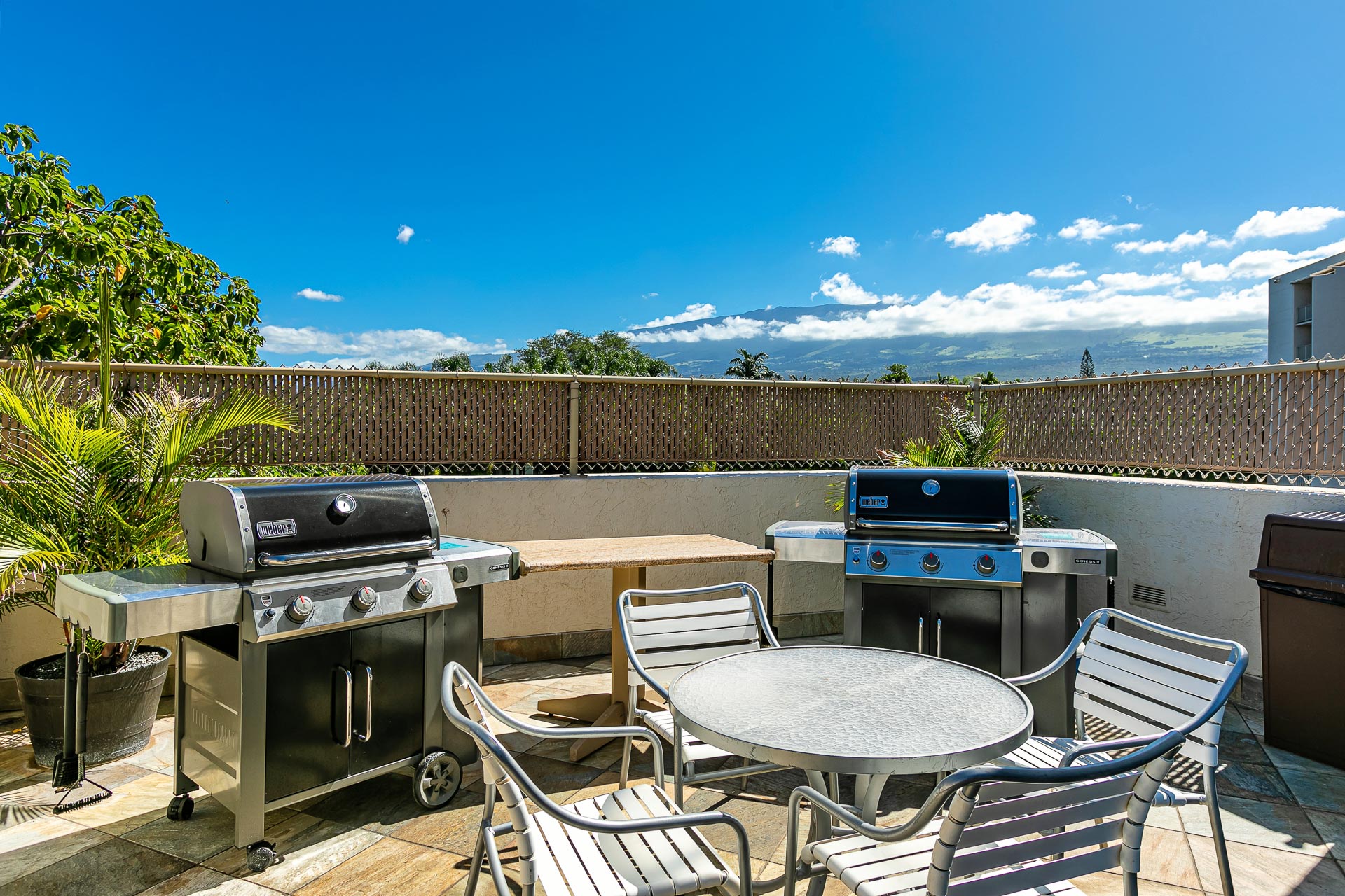 Poolside BBQ grills for casual island evenings