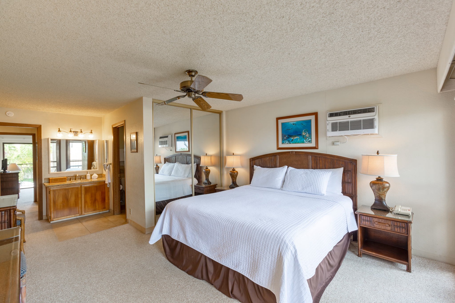 This bedroom has its own full sized bathroom!