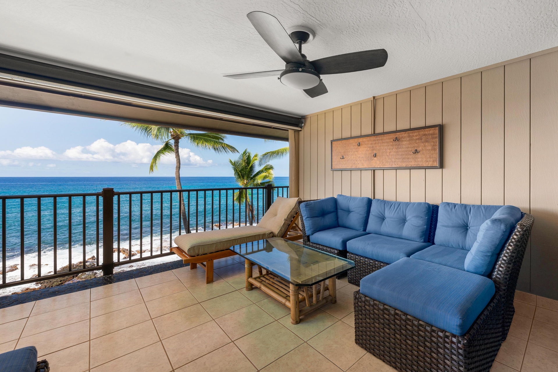 Ample, comfortable seating on the lanai