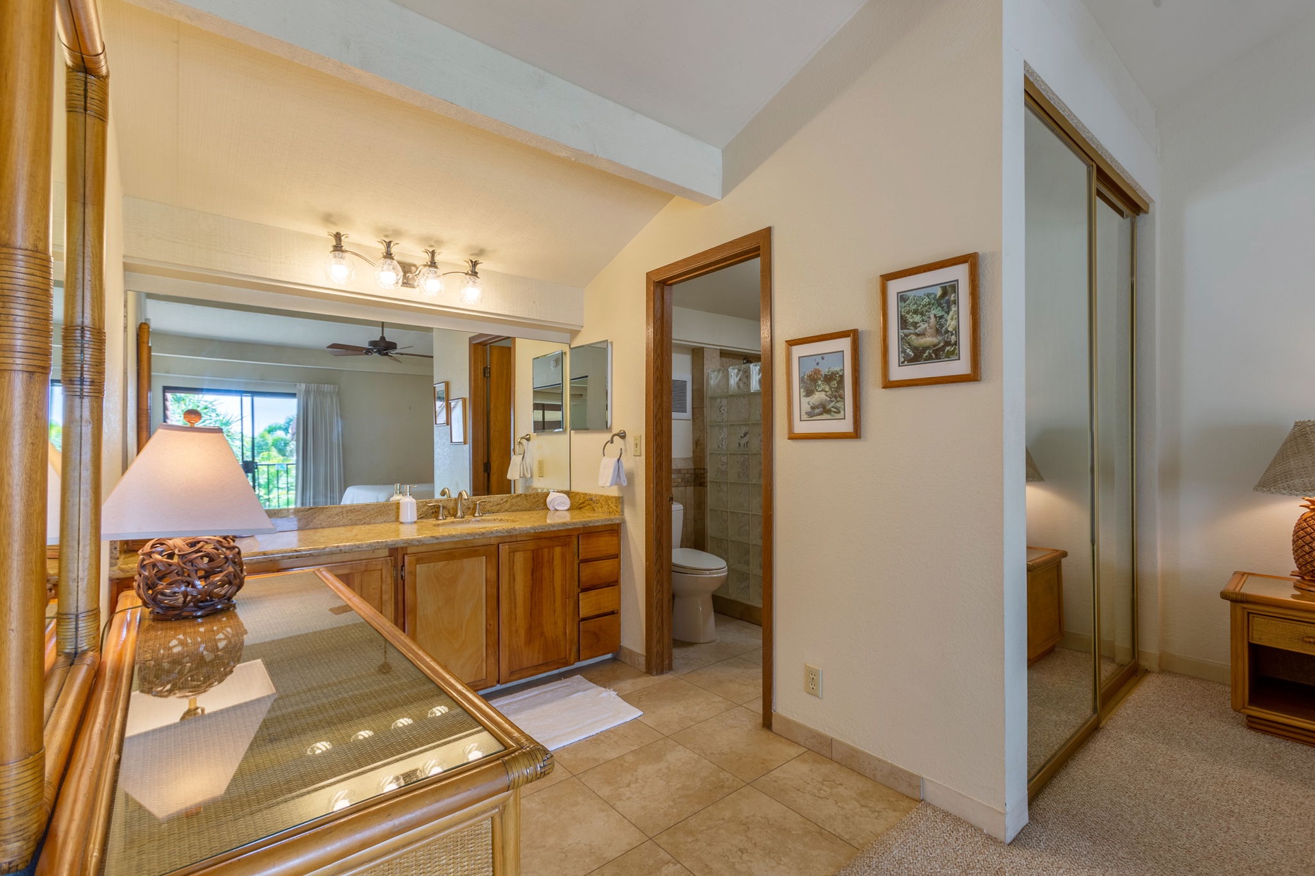 Get ready for your maui vacation in this spacious bathroom