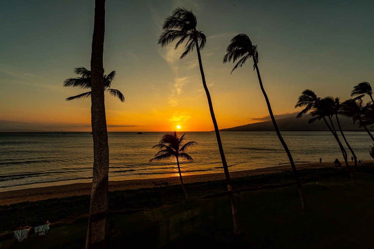 Sunset skies reflected on Maalaea Bay’s calm waters