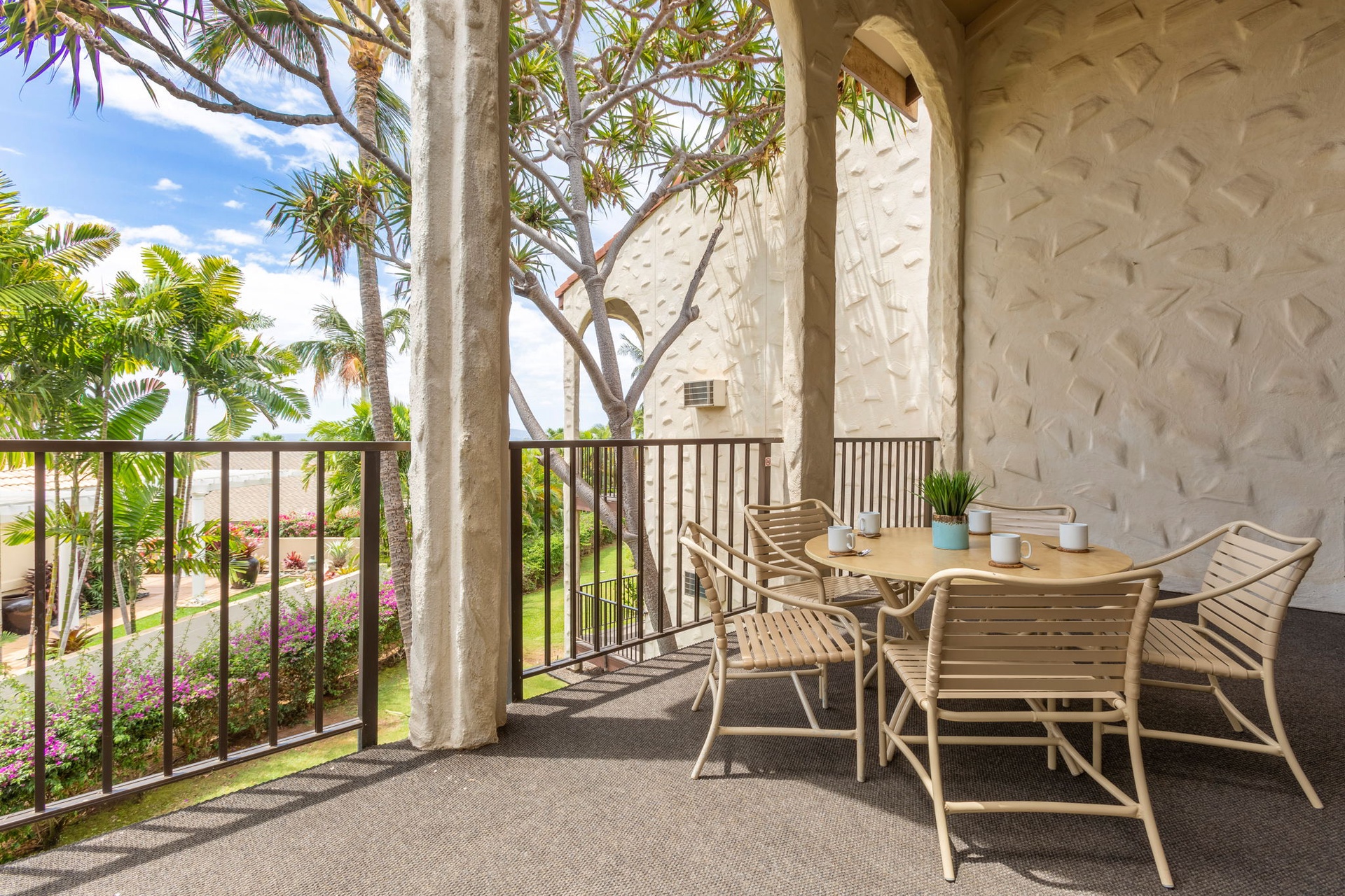 Enjoy the sunshine and coffee outside on the primary lanai 