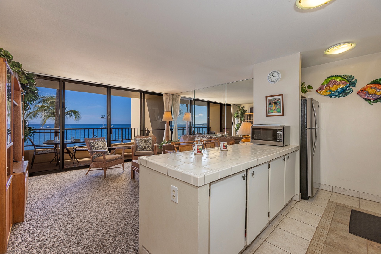 Savor your morning brew with a view of blue