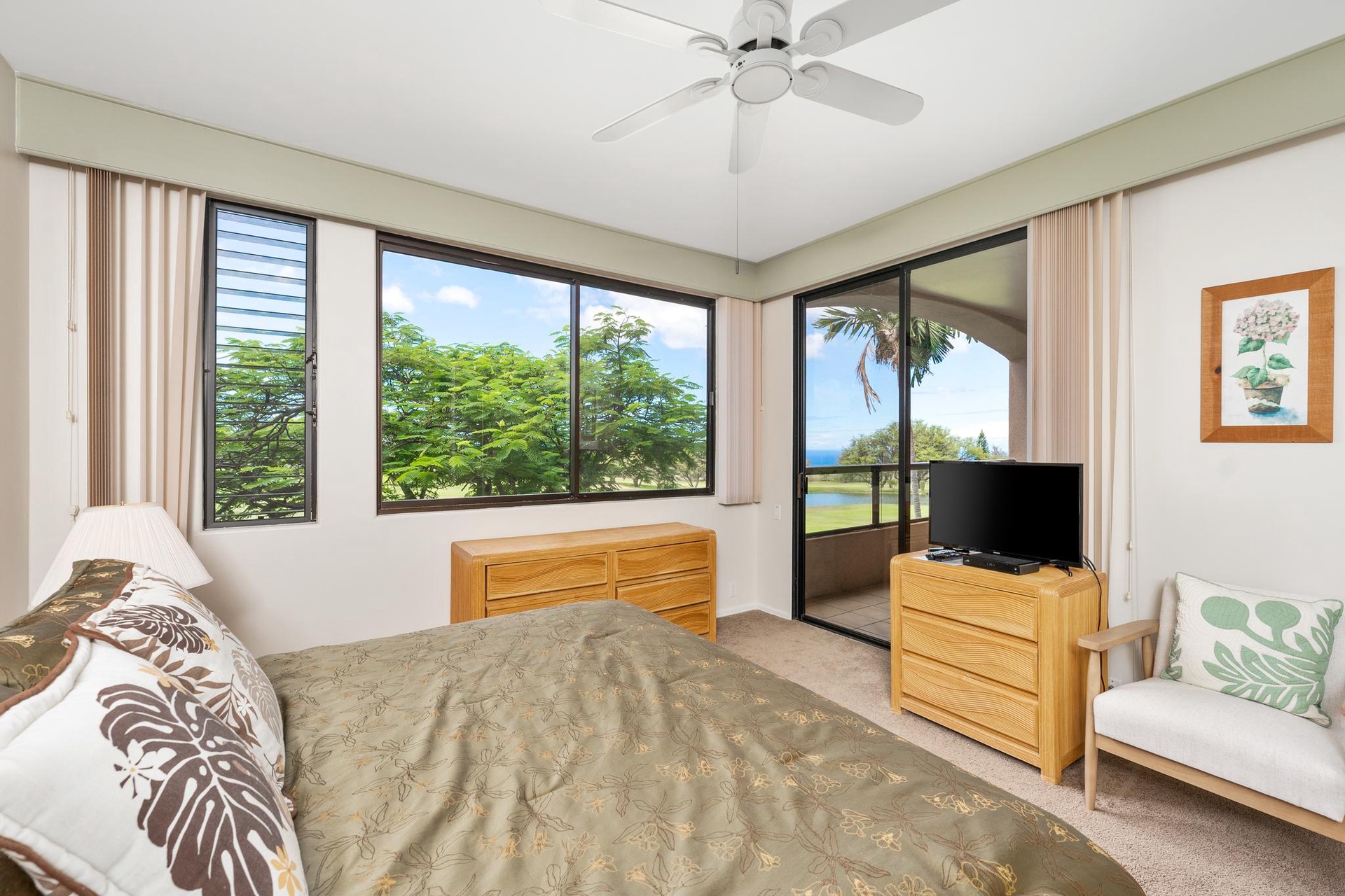 Private primary retreat with island calm and lanai access