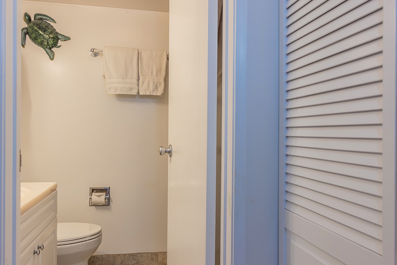 Clean crisp bathroom offering comfort for every guest