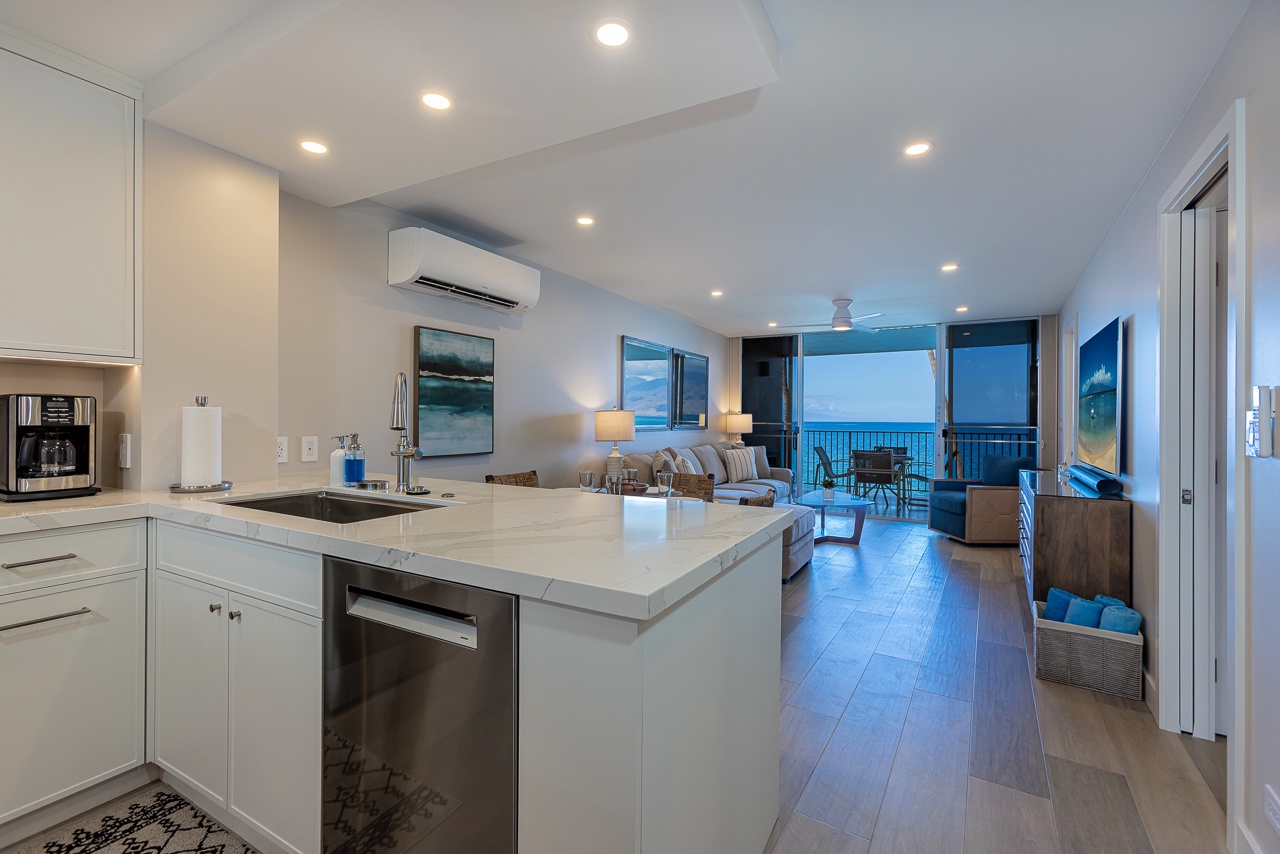 Enjoy ocean views while preparing your favorite meals