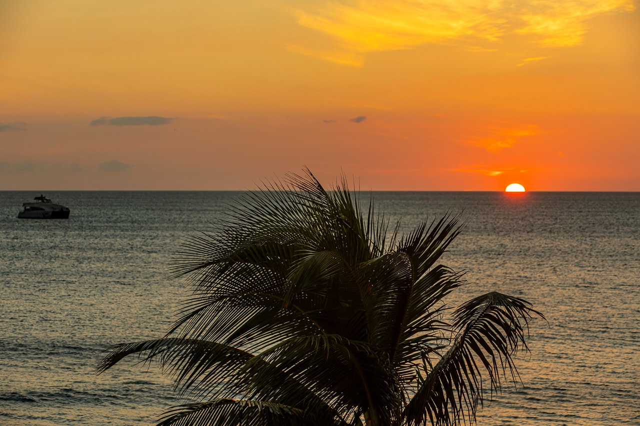 Sunset reflections over the tranquil ocean waters