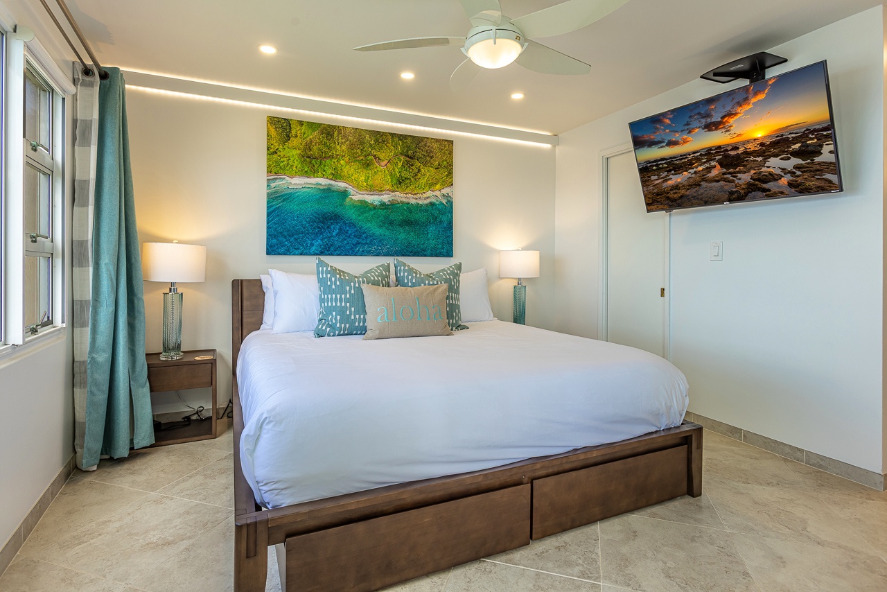 Spacious king retreat with smart TV and plenty of storage